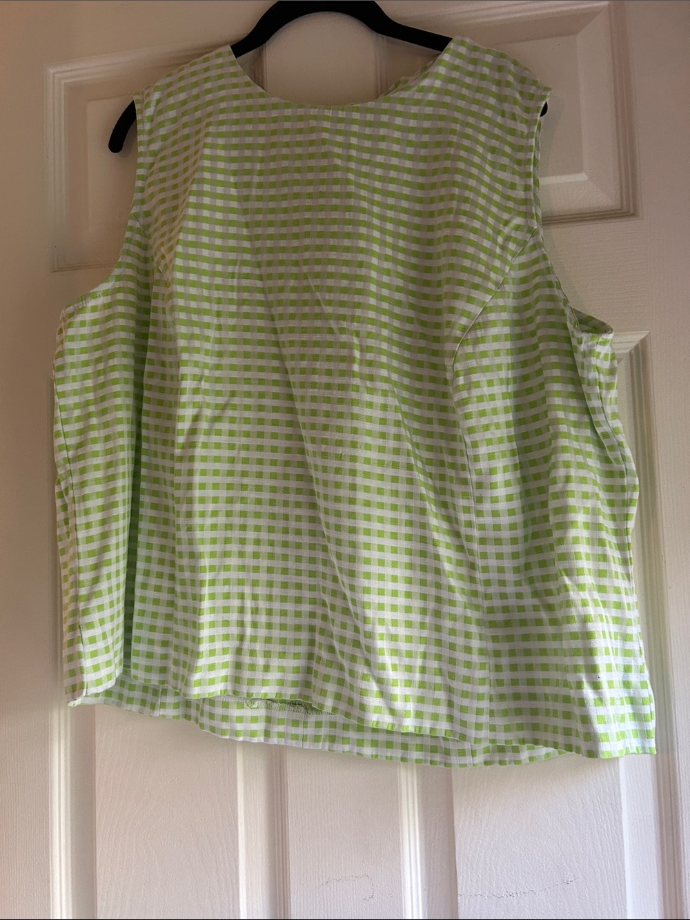 Light Green Gingham Sleeveless Camisole